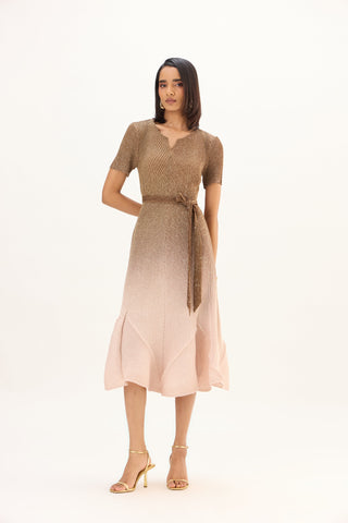 Talia Dress - Ombre Brown
