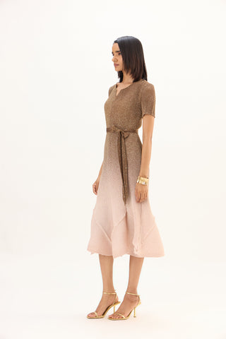 Talia Dress - Ombre Brown