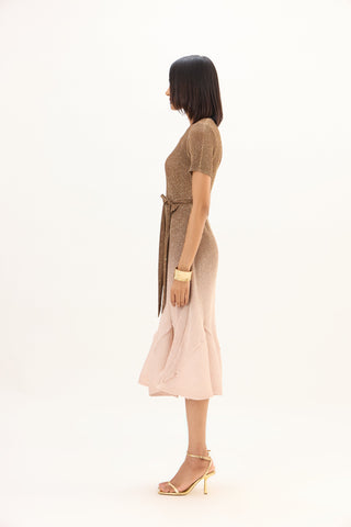 Talia Dress - Ombre Brown