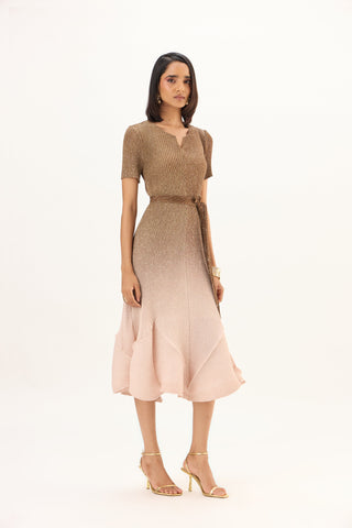 Talia Dress - Ombre Brown