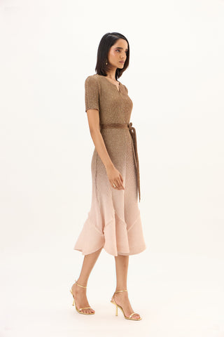 Talia Dress - Ombre Brown