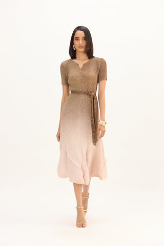 Talia Dress - Ombre Brown
