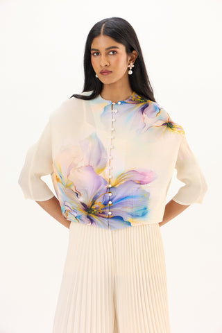 Iris Floral Top - Cream