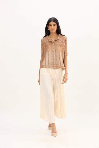 Ari Denim Top - Mocha