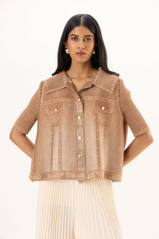 Ari Denim Top - Mocha