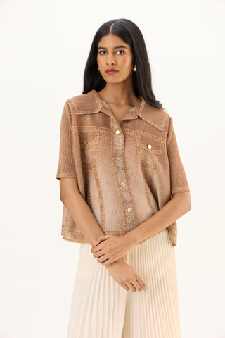 Ari Denim Top - Mocha