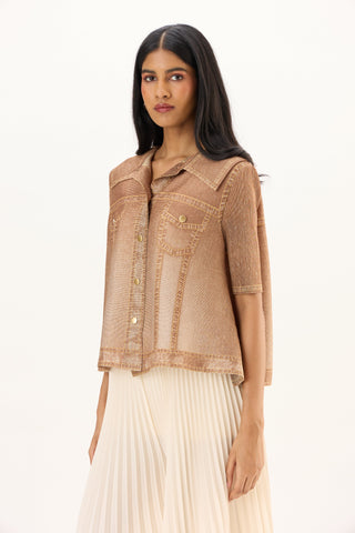 Ari Denim Top - Mocha