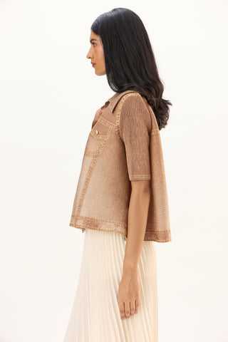 Ari Denim Top - Mocha