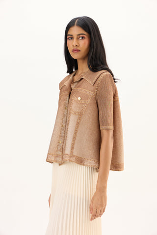 Ari Denim Top - Mocha
