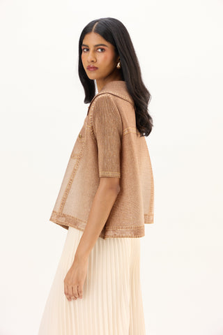 Ari Denim Top - Mocha