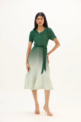 Talia Dress - Ombre Green