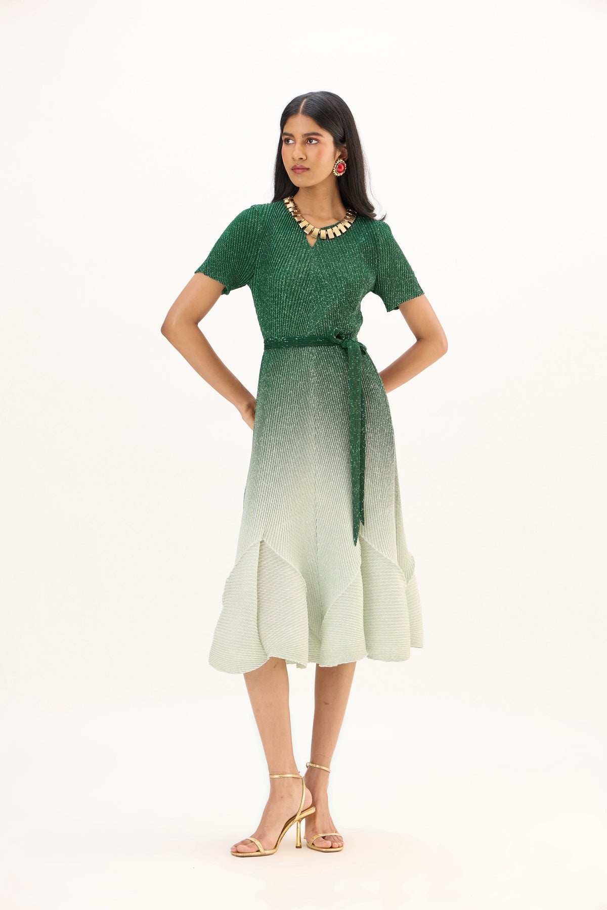 Talia Dress - Ombre Green
