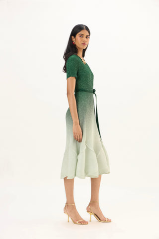 Talia Dress - Ombre Green