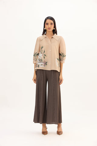 Maise Floral Shirt - Beige