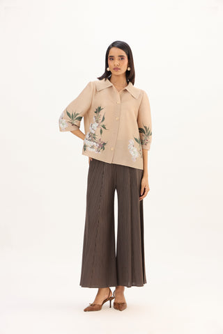 Maise Floral Shirt - Beige