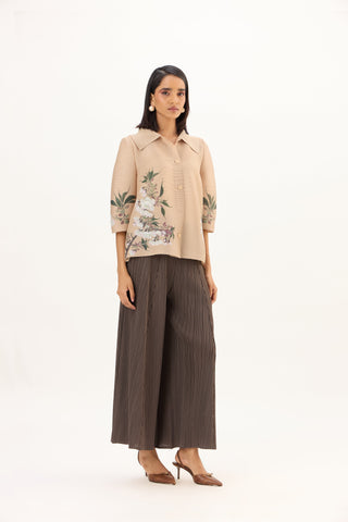 Maise Floral Shirt - Beige