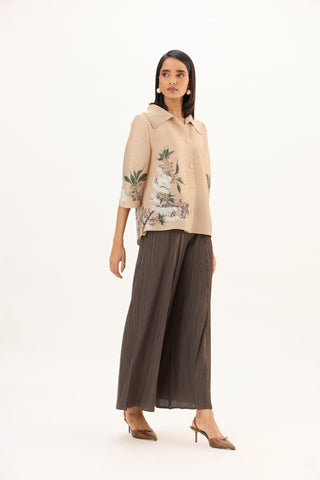 Maise Floral Shirt - Beige
