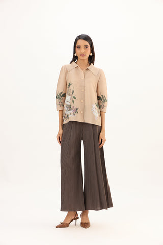 Maise Floral Shirt - Beige