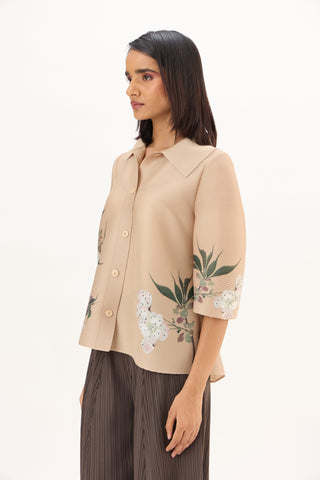 Maise Floral Shirt - Beige