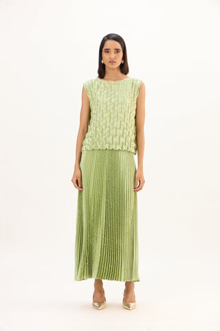 Amber Satin Set - Pale Green