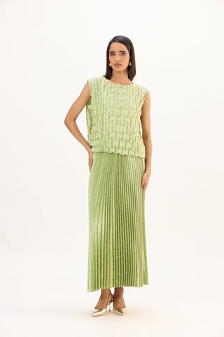 Amber Satin Set - Pale Green