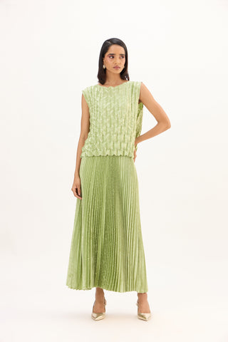 Amber Satin Set - Pale Green