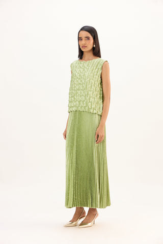 Amber Satin Set - Pale Green