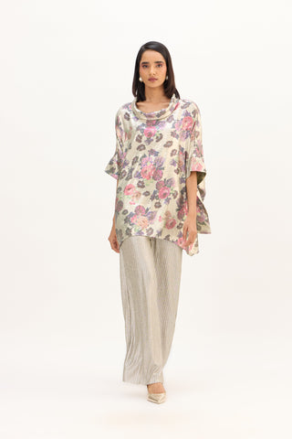 Jasmine Top - Silver & Mint