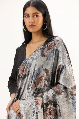 Annika Saree - Black & Silver