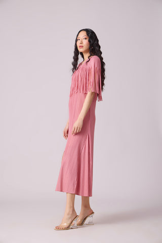 Alisha Fringe Dress - Pink