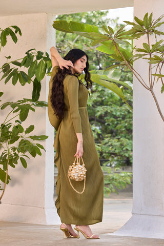 Serena Ruffle Dress - Olive