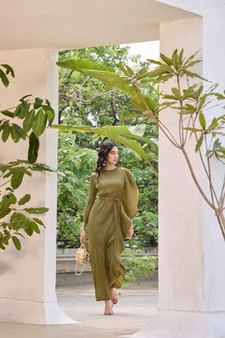 Serena Ruffle Dress - Olive