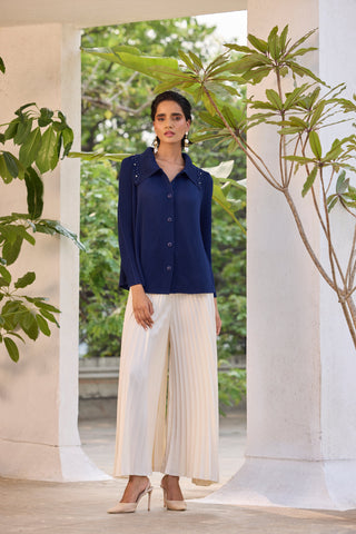 Edith Pearl Shirt - Navy