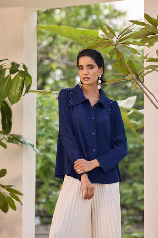 Edith Pearl Shirt - Navy
