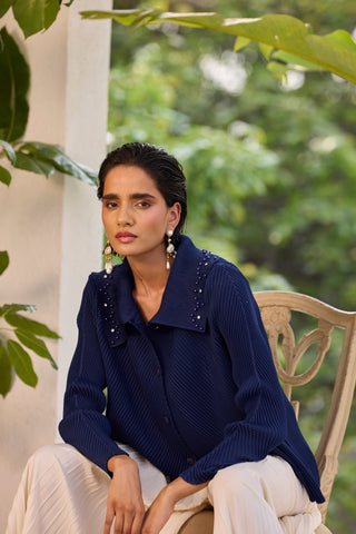 Edith Pearl Shirt - Navy