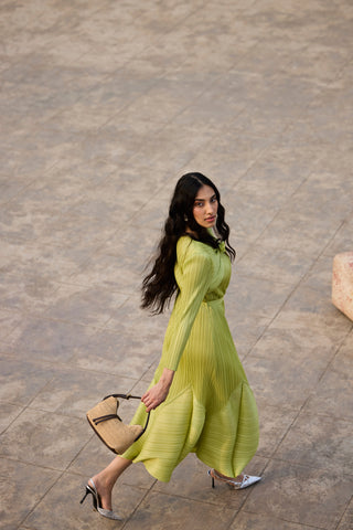 Rose Dress - Lime Green