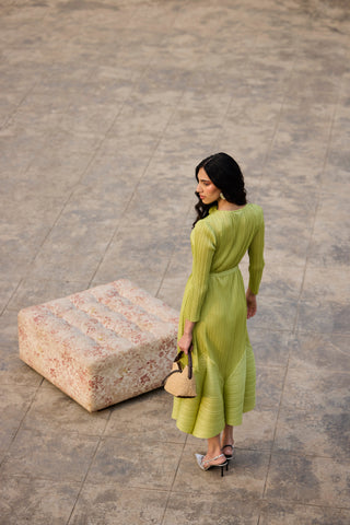 Rose Dress - Lime Green