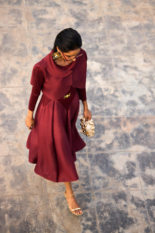Evangeline Dress - Dark Maroon