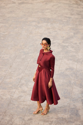 Evangeline Dress - Dark Maroon