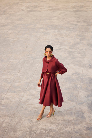 Evangeline Dress - Dark Maroon