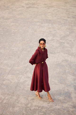 Evangeline Dress - Dark Maroon