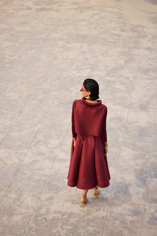 Evangeline Dress - Dark Maroon
