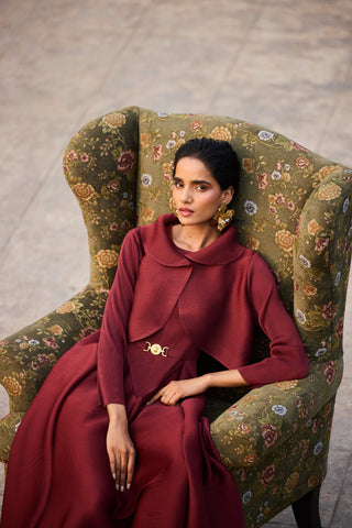 Evangeline Dress - Dark Maroon
