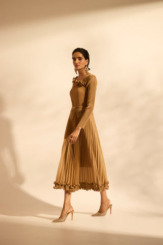 Elanor Ruffle Dress - Mocha