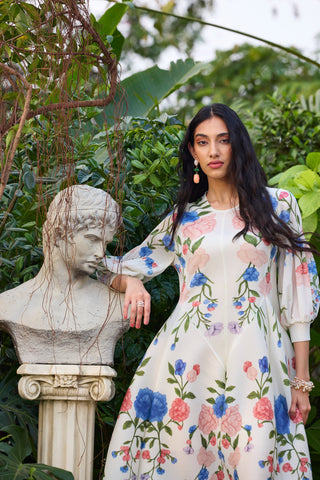 Meadow Peplum Dress - Off White