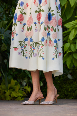 Meadow Peplum Dress - Off White