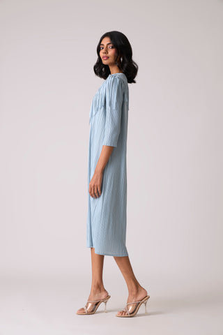 Gabby Fringe Dress - Pale Blue