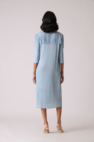 Gabby Fringe Dress - Pale Blue