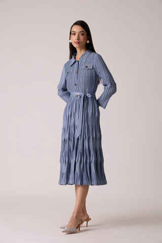 Oriana Dress - Steel Blue