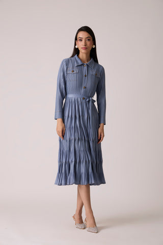 Oriana Dress - Steel Blue